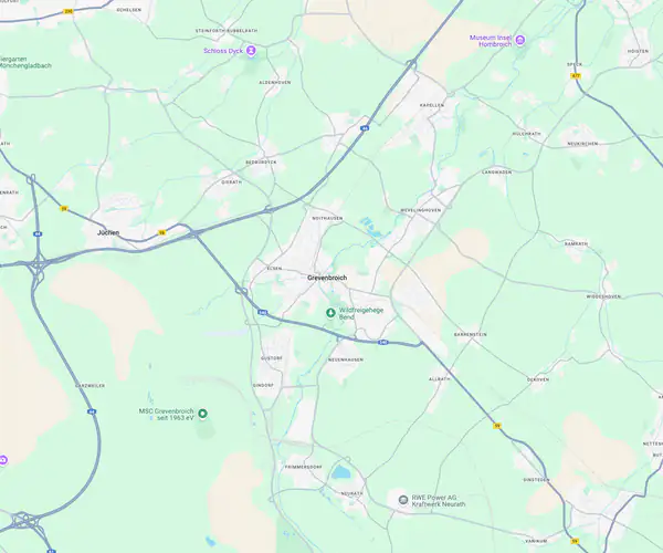 Karte Gebäudereinigungsfirma Grevenbroich
