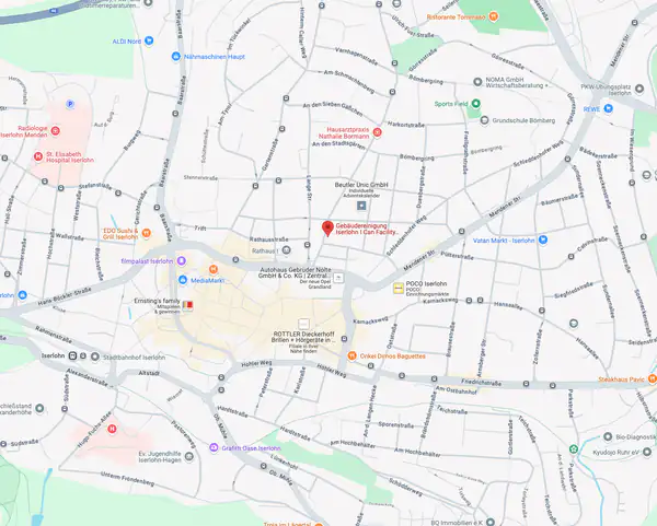 Karte Gebäudereinigungsfirma Iserlohn